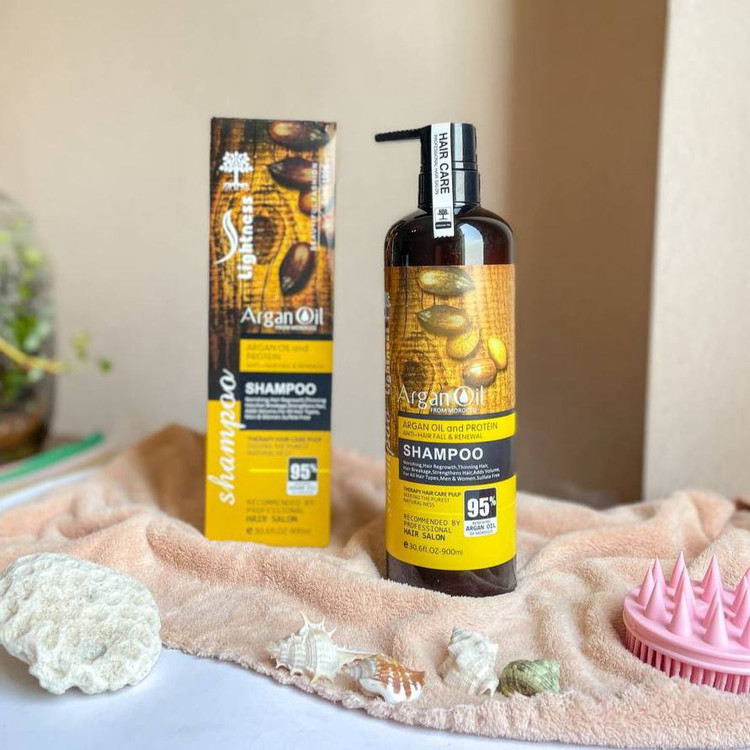 شامپو بدون سولفات حاوی روغن آرگان اصل لایتنس Lightness